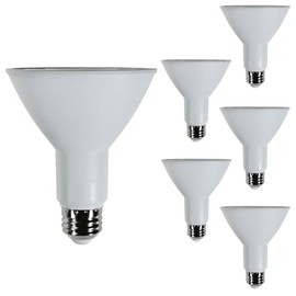 Diodesy- PAR30 LED Long Neck Flood Light Bulb 8W 800 Lumen E26 Medium Base 5000K Bright White Ideal for Track & Recessed Spot Light Bulbs 120V CRI80 40° Beam Angle White Finish Pack of 6