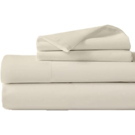 4 Piece Cot Sheets Set - Cot Sheets 30x75 Cotton Bed Sheets Sets- 600 Thread Count- 100% Cotton Cot Size Fitted Sheet Perfect for Narrow Twin/RVs Bunk/Guest Bed Mattress- 4-8" Deep Pocket- Ivory