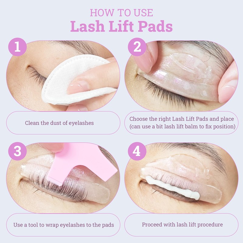 Lomansa Lash Lifting Pads, Eyelash Lifting Pads, Super Sticky, 4