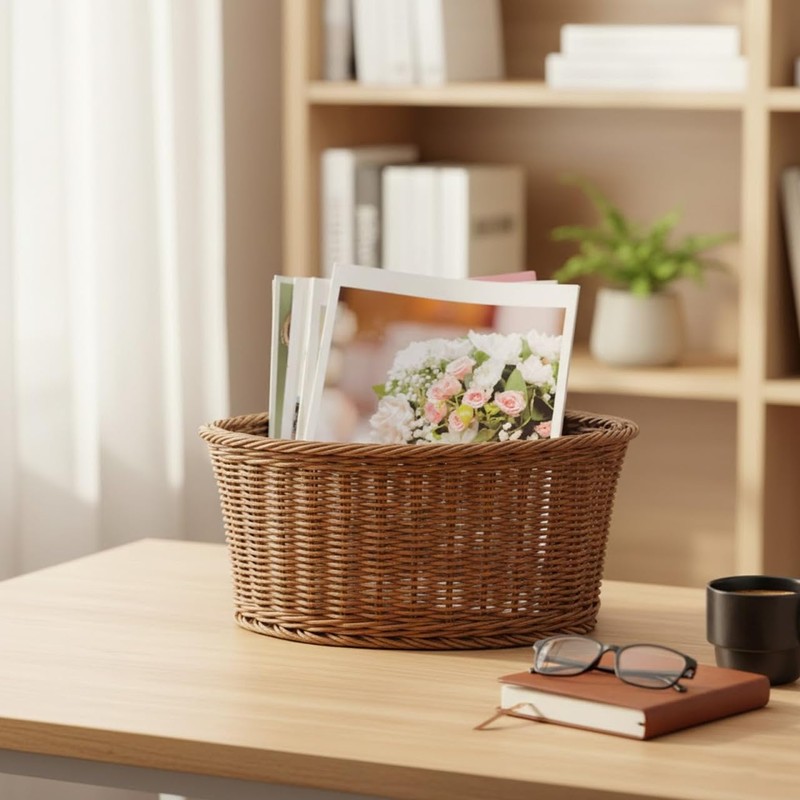 Hemobllo Corner Storage Basket, 90 Degree Triangle Organizer Bin for