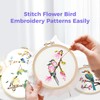 SWEWARM Embroidery Kit for Beginners,4 Sets Bird Flower Cross Stitch