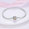 Pandach 925 Sterling Silver Clear CZ Clasp Snake Chain Bracelet