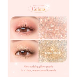 AMTS Webtoon True Beauty - 01 Some Love | Liquid Pink Chunky Glitter Eyeshadow | Highlighter Makeup, Korean Makeup, k drama bling twinkle glow under eye, highly pigmented, Long Lasting, Quick drying