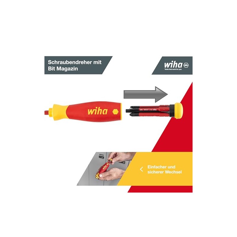 Wiha PocketMax Electric Screwdriver Set Mixed 4 Pieces with Stowable
