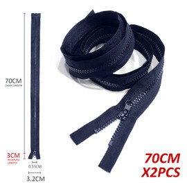 2 Pack 27" | 70cm Navy Blue Zips - Strong Closed Nylon Zippers Ideal for Sewing, Dressmaking, Skirts, Bags, Cushions, Crafts and Accessories