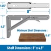 LEOPO 8 inch Folding Shelf Brackets-2 Pack Foldable Heavy Duty