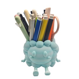 TIME&TRAVE Cute Sheep Pen Holder for Desk, Creative Sheep with Movable Feet Pencil Holder Desk Organizers, Office Supplies Decorations Idea Gift for Women Kids (Blue)