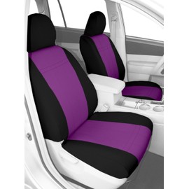 CalTrend Front Buckets Seats, NeoSupreme Seat Covers for 2004-2009 Chrysler Aspen|Dodge Durango Purple Purple Insert with Black Trim