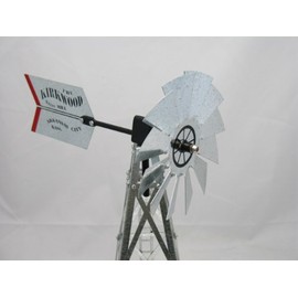 Mini 17 Inch Made in USA Windmill-galvanized Steel Red & Black Trim - Kirkwood Tail