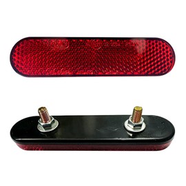 Kardne Pack of 2 Motorcycle Bicycle Reflectors, Rear Light Lighting Pendant, Red Rectangular Reflector with Screws, Rear Reflectors, Rear Reflectors, Cat's Eye for Scooter, Scooter (Red, 96 x 24 mm)