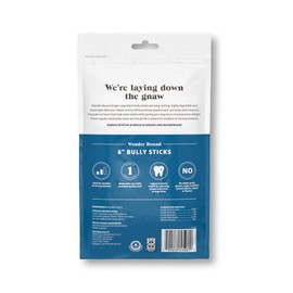 Wonder Bound Bully Sticks Dog Treats 6 inch, (6 Count)