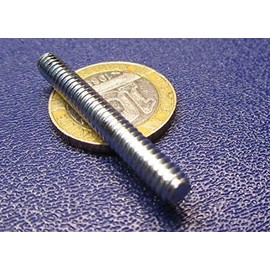 Zinc Plated Steel Fully Threaded Stud RH 10-24 Thread Size x 1.50" Length 50 Pcs