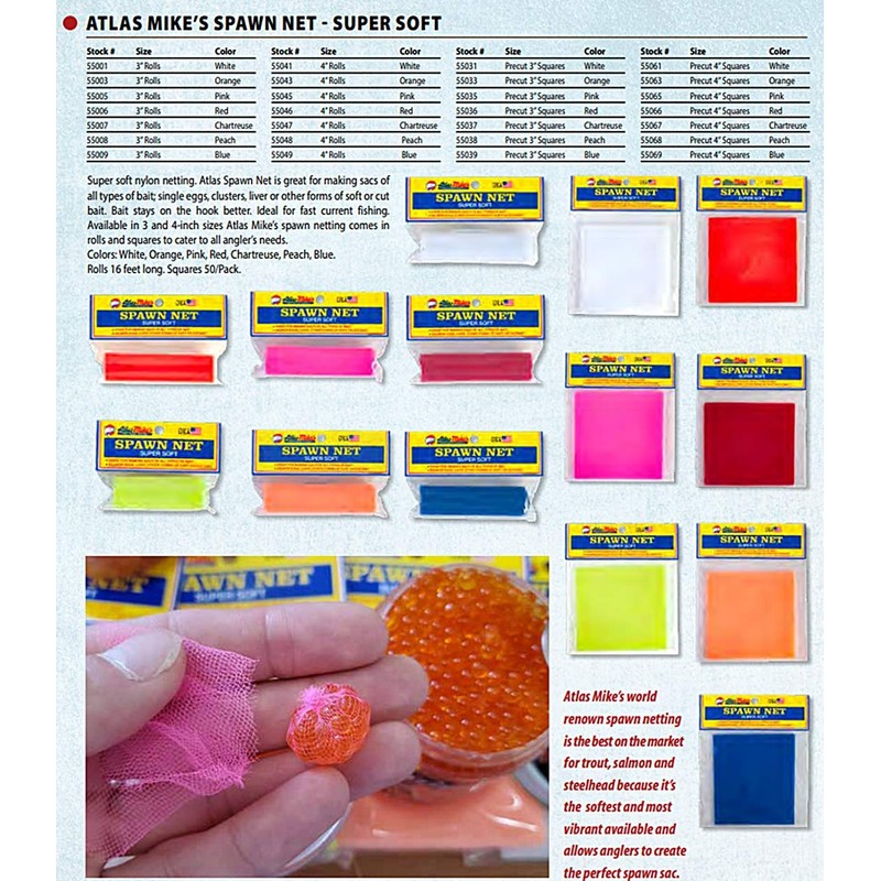 Atlas Mike's Spawn Net, 3 x 3 Square Inch, Red