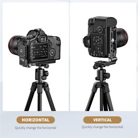 Foldable DSLR Camera L Mount - Arca Base Universal Vertical Camera Mount Horizontal Shift Tripod Quick Release Plate