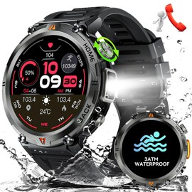 JELLOO Reloj Militar Inteligente para Hombre (Bluetooth Talk) 1.43 AMOLED Android Wear Smartwatch con Monitor de Ritmo CardíacoMonitor de Sueño110... 