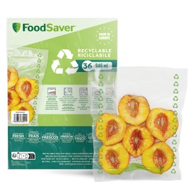 FoodSaver Vacuum Sealer Bags | Recycled and Reusable Food Bags | Keep Food Fresh up to 5x Longer | BPA Free | 36 Bags for Freezer and Cooking (20 cm x 2 cm, 0.94 L)