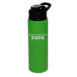 25 oz Water Bottle Sports Travel Mug Gift My Favorite People Call Me Papa (Forest Green)