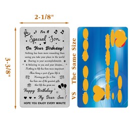 Happy Birthday Son, Son Birthday Card, Son Birthday Gifts from Mom, Engraved Metal Card for Son Birthday