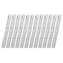 ZZTX Ruler Metal Straight Edge Stainless Steel Ruler 6 Inch Ruler Set Rulers Bulk 12 Pack