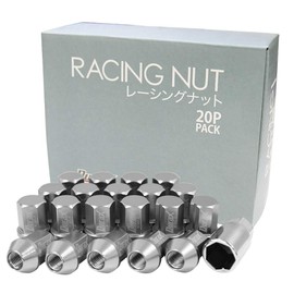 【Color Selection】Durax Lightweight Aluminum Wheel Nuts, Racing Nuts, M12 x P1.5, Domed Cap Nuts, Short Type, with Lock Nuts, Pack of 20 [Silver] BBP150SS