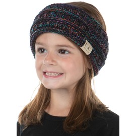 Funky Junque Kids Headwrap Headband Ear Warmer - 4-Tone Black Multi #32