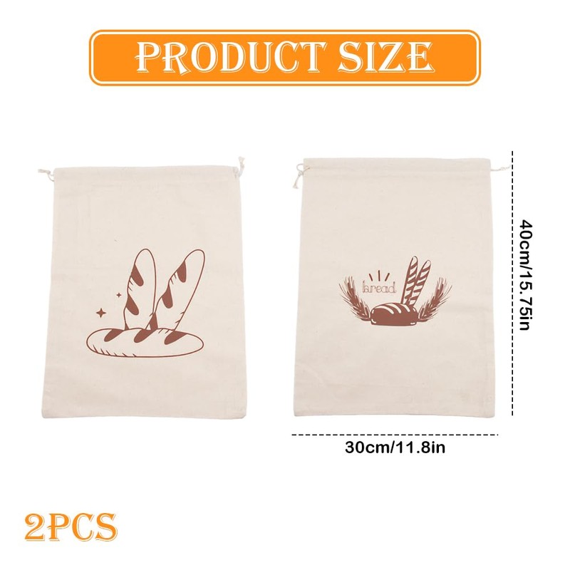 AKSIQIOL 2 Pcs Reusable Bread Bags, Eco-Friendly Bread Storage Bags