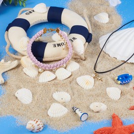 PandaHall 300g White Natural Shell Beads, Cowrie Shell Beads, Ocean Beach Shells Charm Beads with 1.5~1.6mm Hole for Fish Tank Vase Filler Decoration Wind Chime