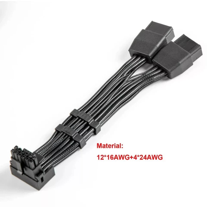 JOYJOM 12VHPWR 90 Degree Adapter to 2X 8Pin 16AWG 16