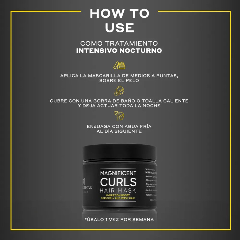 MARTHA DEBYALE HAIR TECH Magnificent Curls Mascarilla. Chinos, con Miel