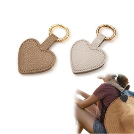 Heart Shaped Magnetic Clip, PU Leather, Cute, Hat Clip, Bag Accessories, Magnetic Clip, Multi-functional, Glasses Clip, Anti-Deformation, Hat Storage, Wallet, Travel, Women's, Gray + Khaki