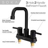SOKA Centerset Bathroom Faucet 2 Handles 4 Inch Commercial Hand