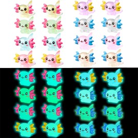 Mini Resin Animals, Axolotl Toy, Tiny Resin Animals Cute Hexagonal Dragon Decoration, Little Resin Axolotl for Diy Craft Garden Landscape Dollhouse (32)