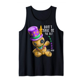Voodoo Doll Mardi Gras Mask Jester Hat Beads Carnival Gift Tank Top