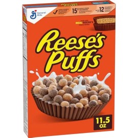 "Brand": "General Mills" REESE’S PUFFS Chocolatey Peanut Butter Cereal, Kid Breakfast Cereal, 11.5 oz