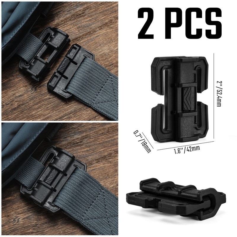 TACTICAL_GEEK TGCodeG5 Quick-Release Buckles: No-Sew, 2 Pack Durable PA66 Nylon