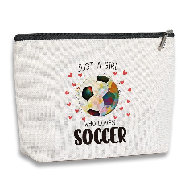 kdxpbpz Soccer Gifts Soccer Cosmetic Bag, Soccer Coach Gifts, Soccer Team Gifts for Lovers Players Fans Birthday Gifts for Women Friend Sister BFF Bestie Her