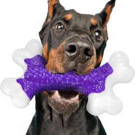 Kseroo - Juguetes masticables resistentes para perros masticadores agresivos de raza grande y media, juguete duradero para perros grandes, nailon natural resistente, juguetes para masticar extremos, juguetes indestructibles de entrenamiento para dentición