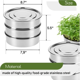 Killer's Instinct Outdoors Plant Germination Trays Kit – Round 3-Tier Seed Sprouting Trays Stainless Steel Sprouting for Microgreens Seed Germination Microgreens Broccoli Plant Growing Kit