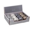 Sequin Christmas Tree Baubles - White Silver Champagne - Set