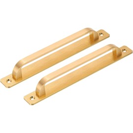 Xiyaxin 2 Pcs Barn Door Handle, 8.35 Inch Door Pull Handles, Patio Gate Handle for Cabinet Garage Sliding Door Closet Drawer Shed, Gold