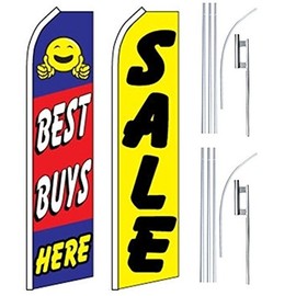 Car Auto Dealer Swooper Flutter Feather Flags & Poles 2 Pack-Best Buys-SALE