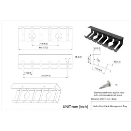 QiaoYoubang 2 Pcs of Cable Management Under Desk for Easy Mounting Metal Under Desk Cable Organizer for Office, Home Cable Tray Holder (UnderDeskCM)