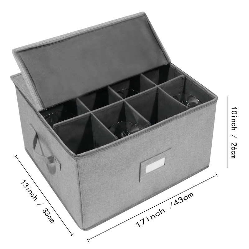 popoly Stemware Storage Cases, Wine Glass Storage Box Containers with