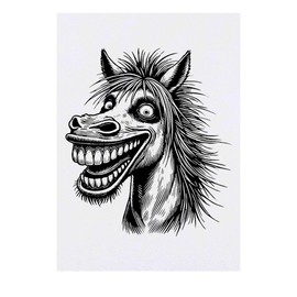 'Crazy Horse' Temporary Tattoo - Water Resistant, Skin-Safe, Non-Toxic Transfer (TO00081289)