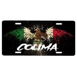 Colima Mexico Aluminum Vanity Novelty Plate Placa, 6" x 12", Souvenir, Decorative Tourist Gift Sign