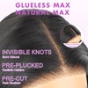 BLY Glueless Wig Kinky Straight Human Hair Lace Front Wigs