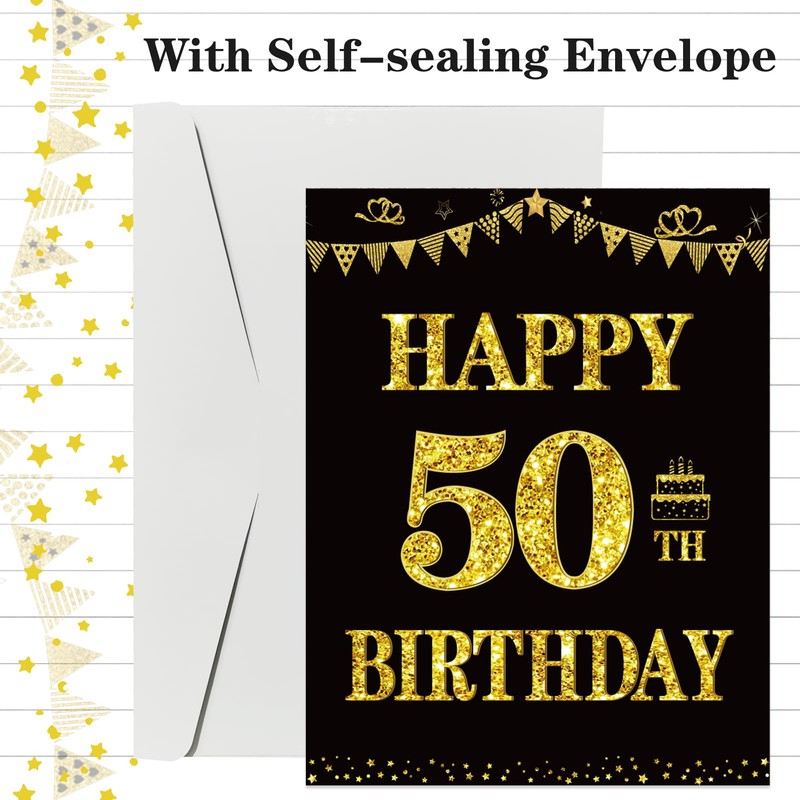Large 50th Birthday Card With Envelope, Jumbo 50 Birthday Guest