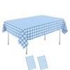 OLIVBIN 2 Pack Blue and White Checkered Tablecloth Blue Checkered