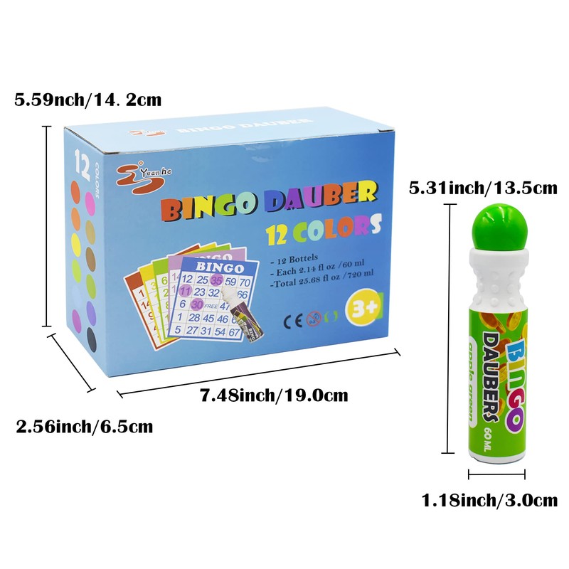Yuanhe Bingo Daubers Dot Markers - Mixed Colors Set of