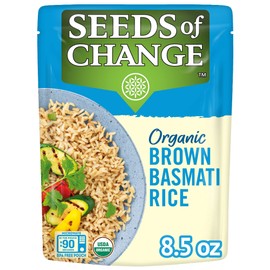 SEEDS OF CHANGE Organic Brown Basmati Rice, Microwaveable Ready to Heat, 8.5 Ounces